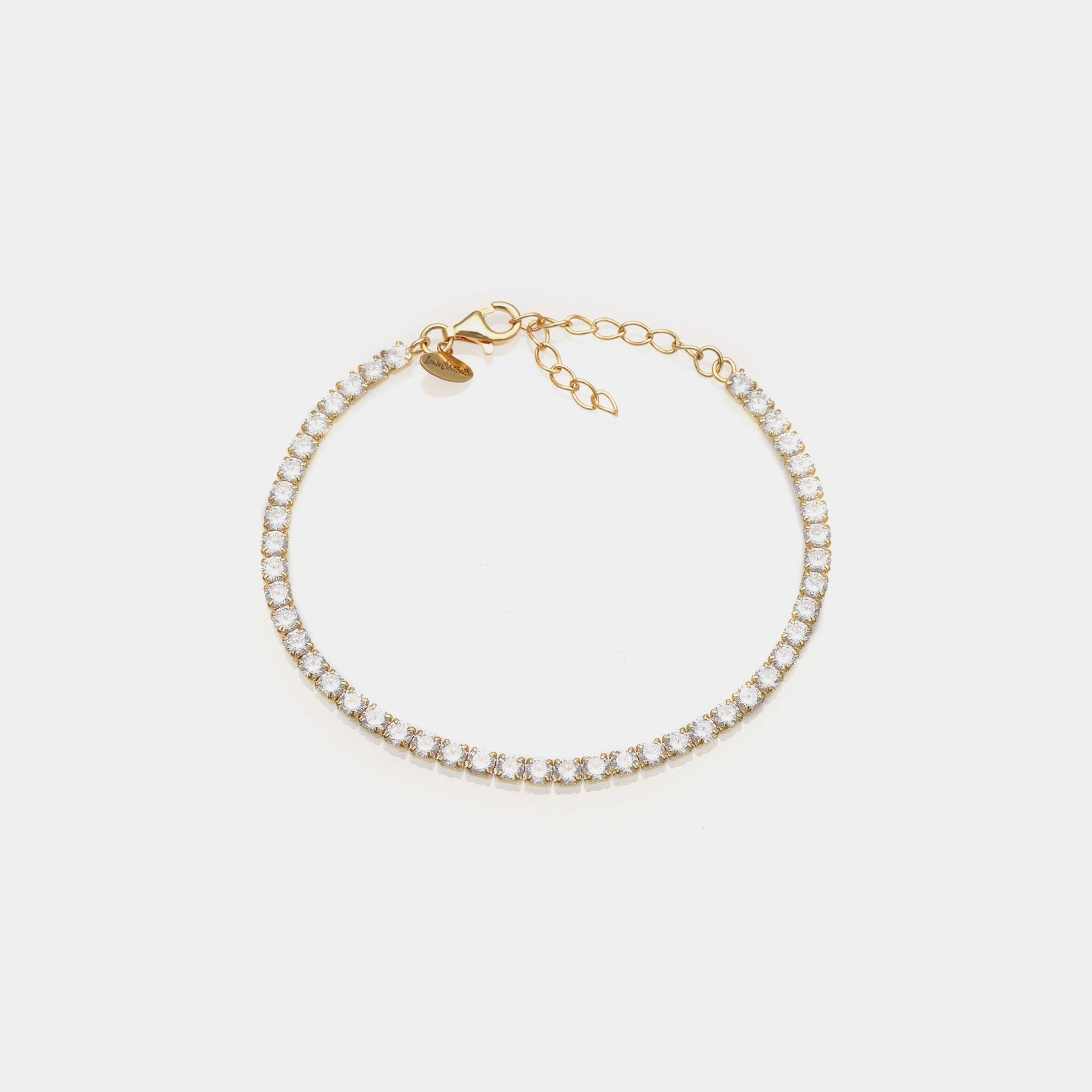Gold-plated silver tennis bracelet with white zirconia 3.0 mm