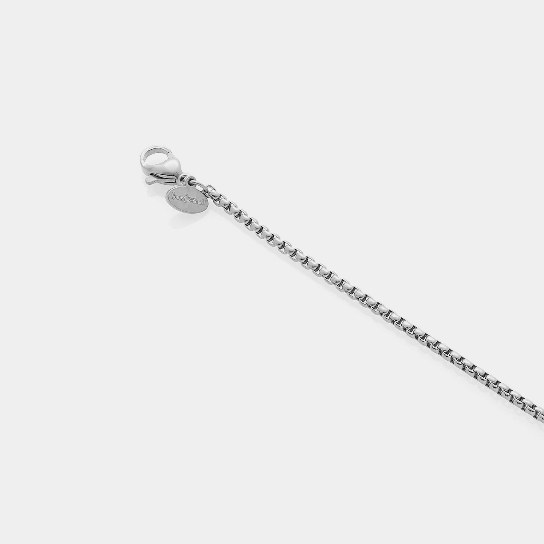 Bracelet in steel with rounded Venetian link, fine section 2 mm, length 18 cm + 3 cm extension