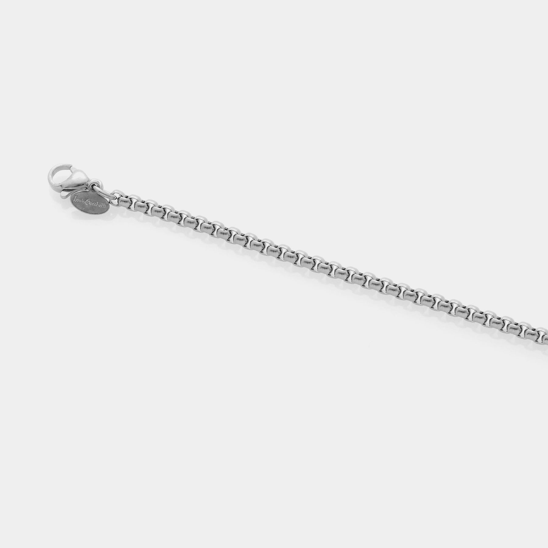 Rounded Venetian link steel bracelet medium section 3 mm length 18 cm + 3 extension