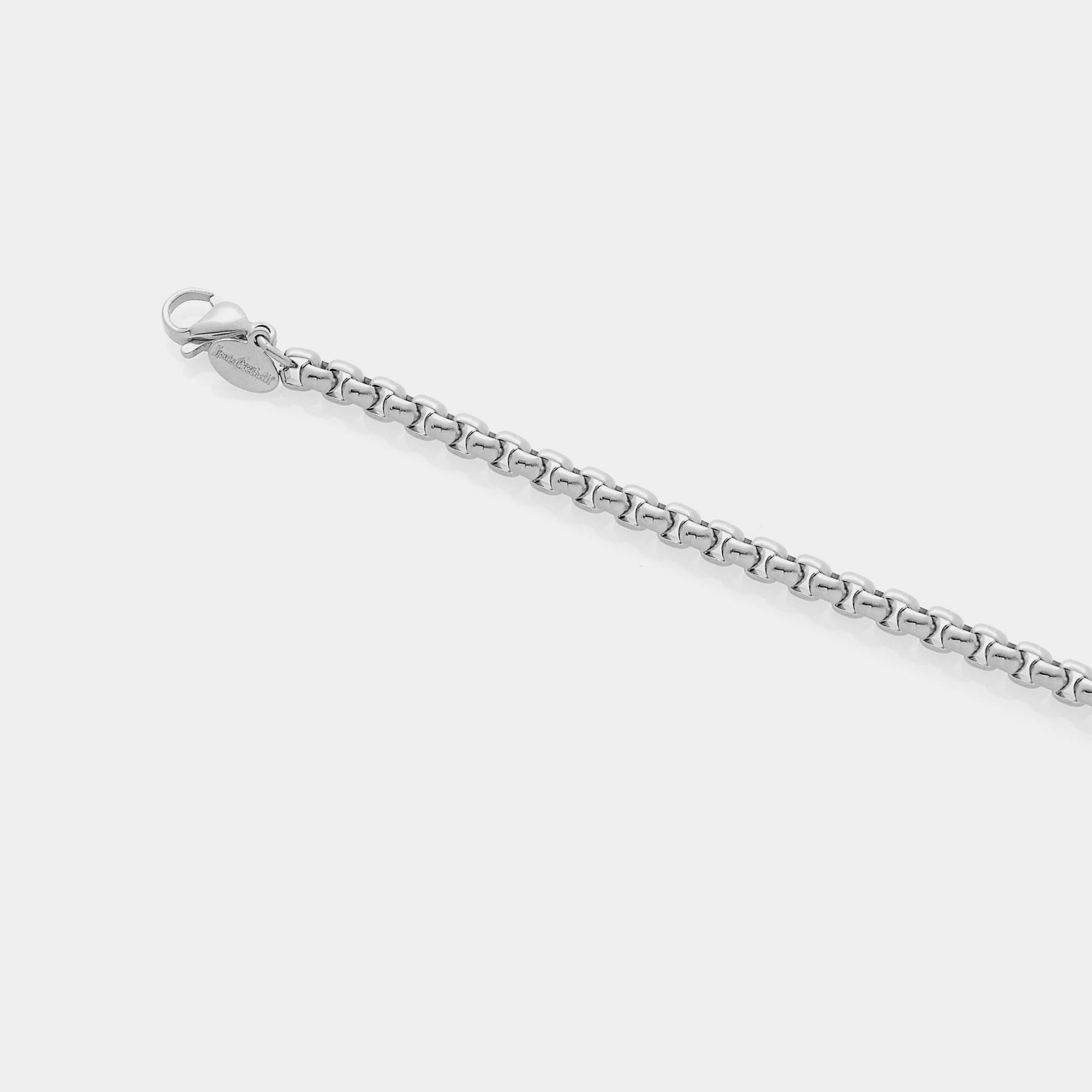 Rounded Venetian link steel bracelet medium section 4 mm length 18 cm + 3 extension