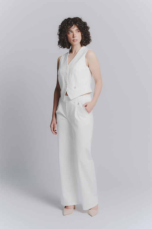 Witte Palazzo Shine Broek