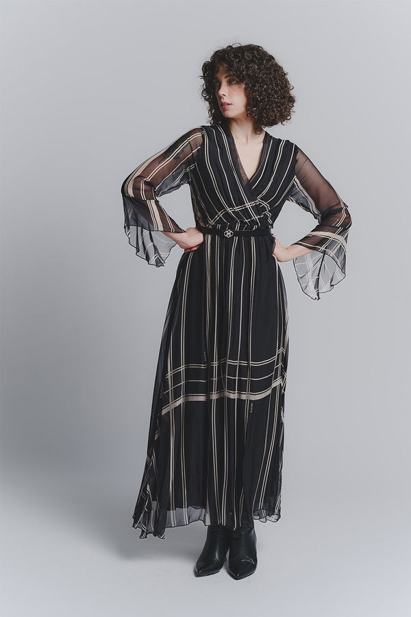 Long Black Silk Dress