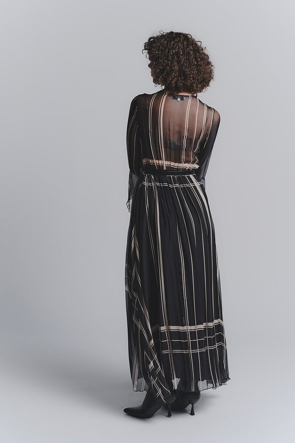 Long Black Silk Dress