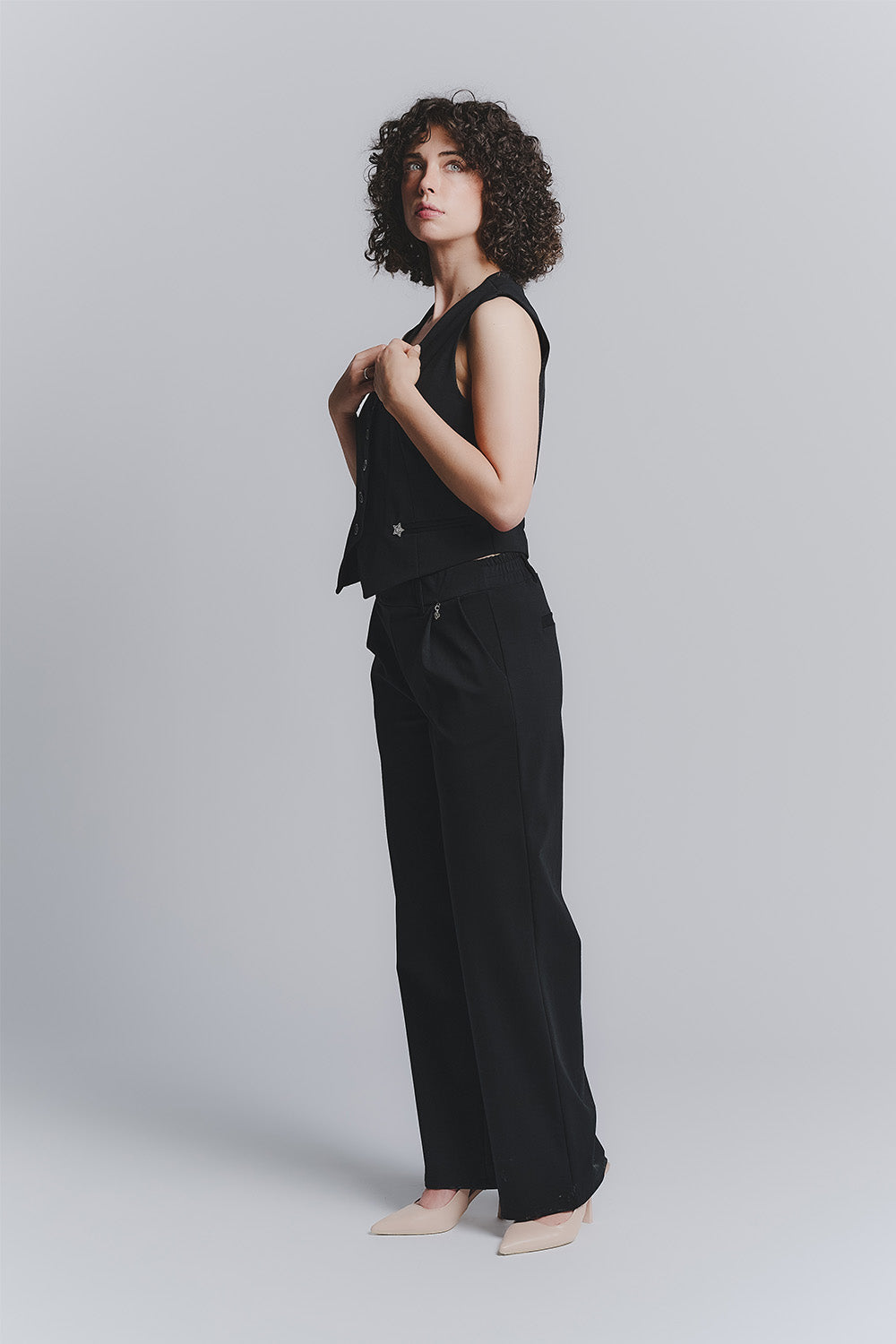 Black Shine Palazzo Pants