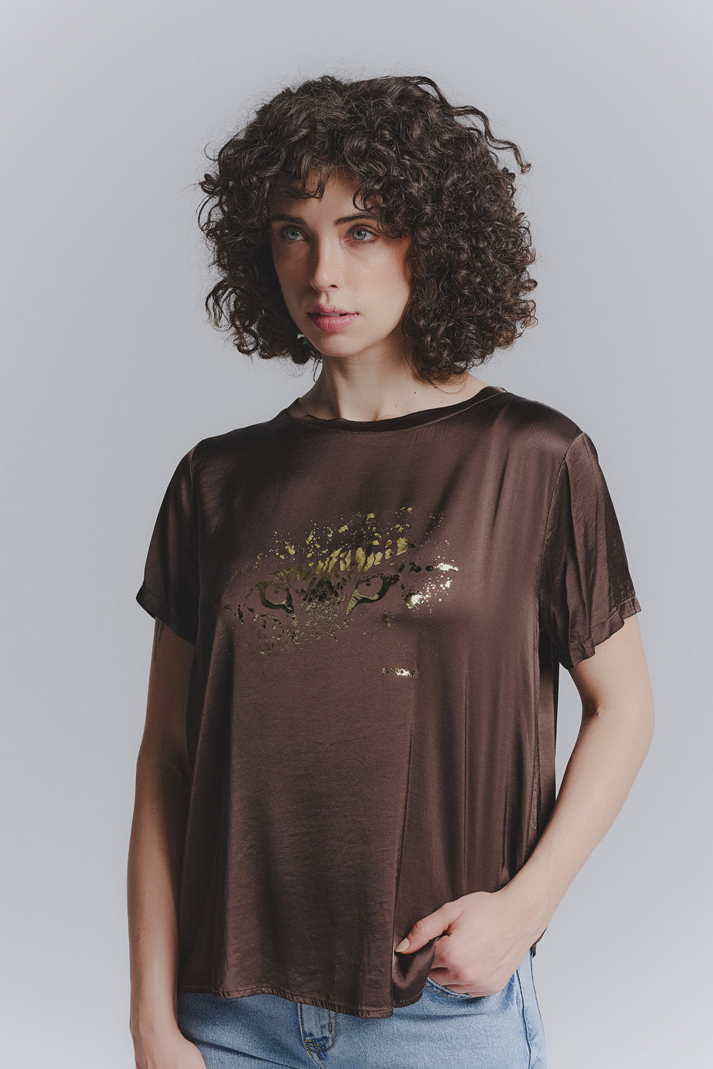 T-shirt Femme Léopard Chocolat