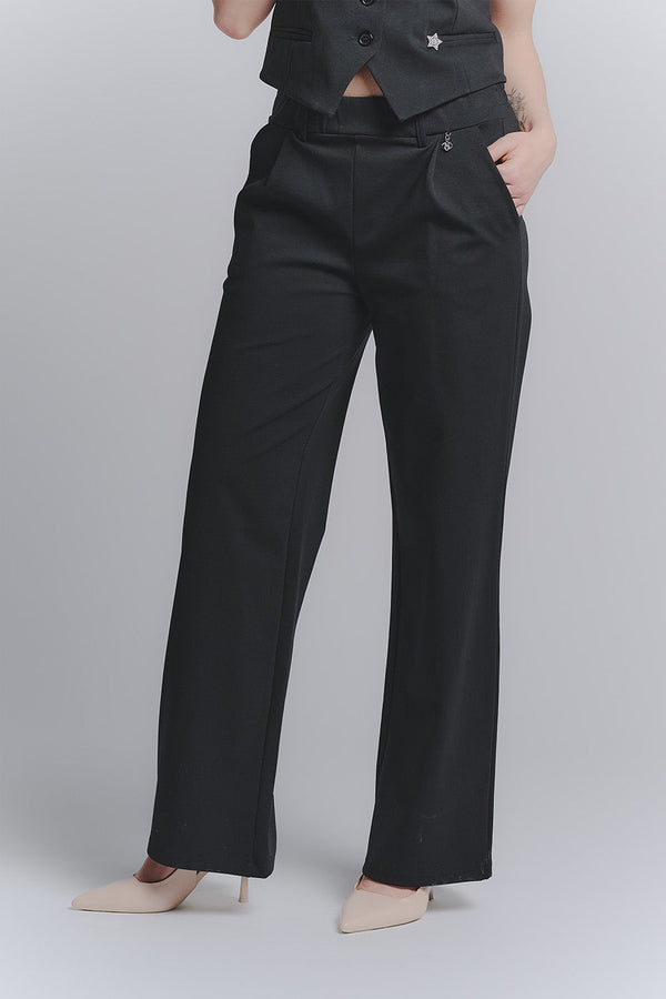Black Shine Palazzo Pants