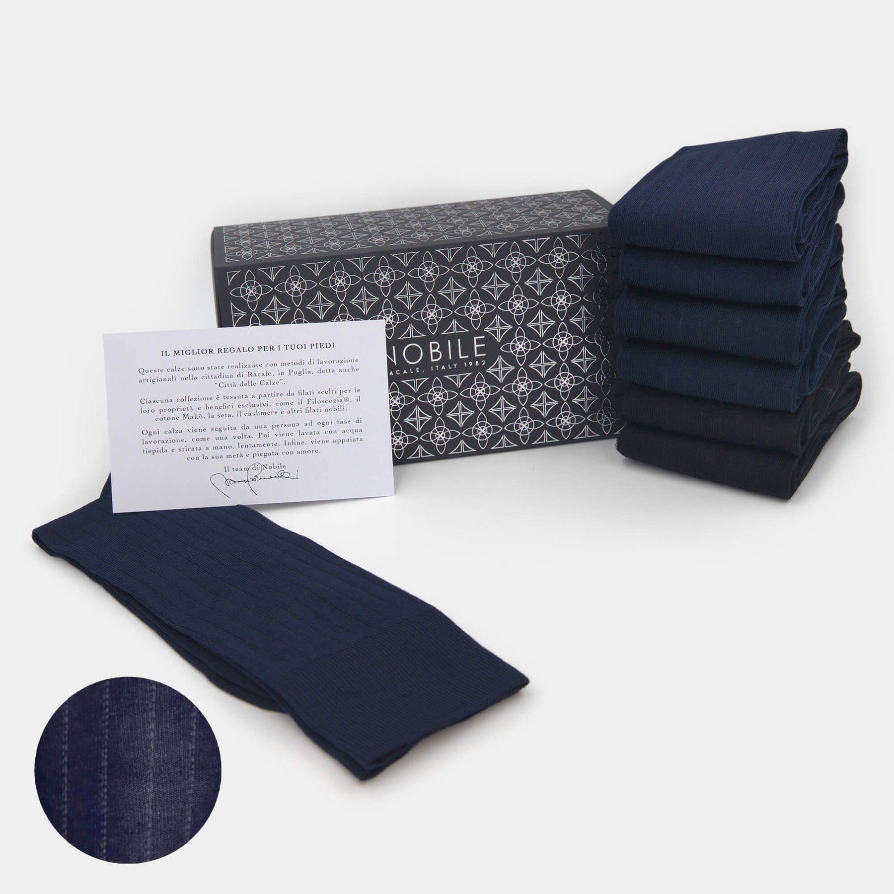 Caja de 6 pares de calcetines cortos de hombre de chiffon acanalado en Filoscozia® - Colores básicos