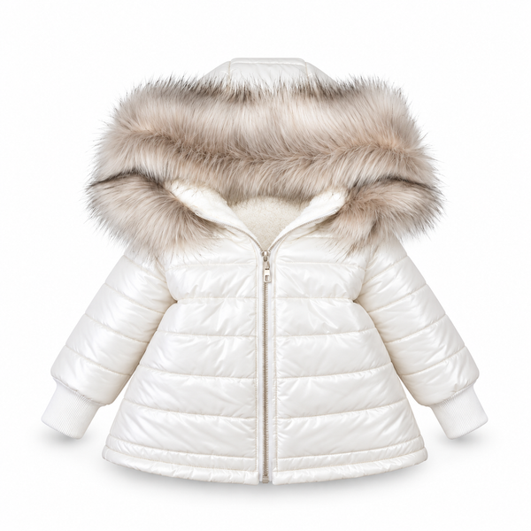 Chaqueta de invierno para niños BLANCA CON PELO (Envío 20.10-30.10)