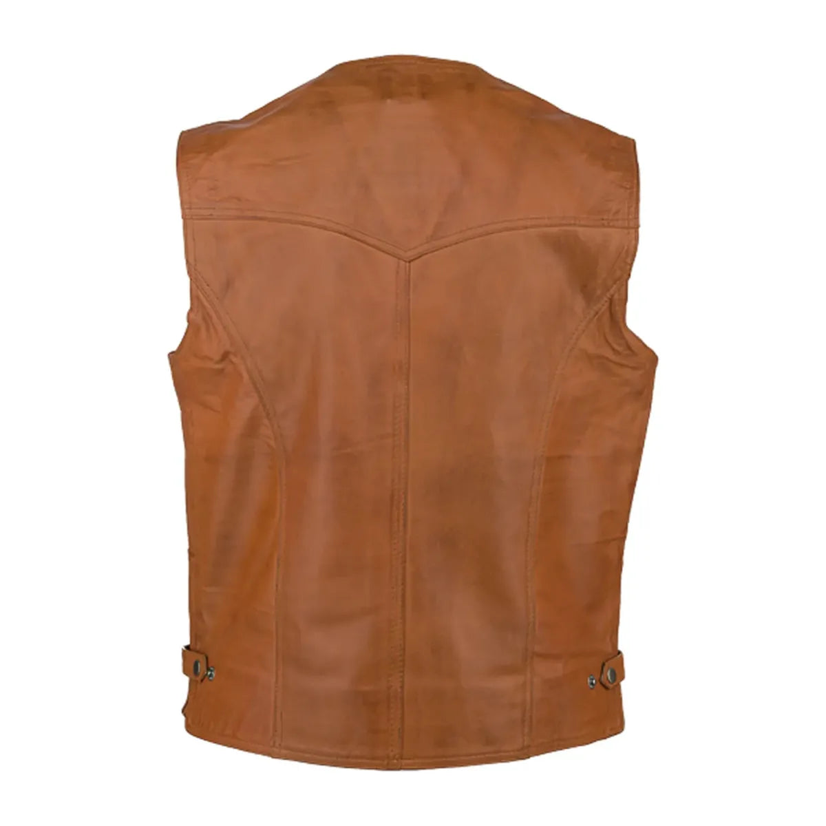 Gilet en cuir pour homme Billy Cognac