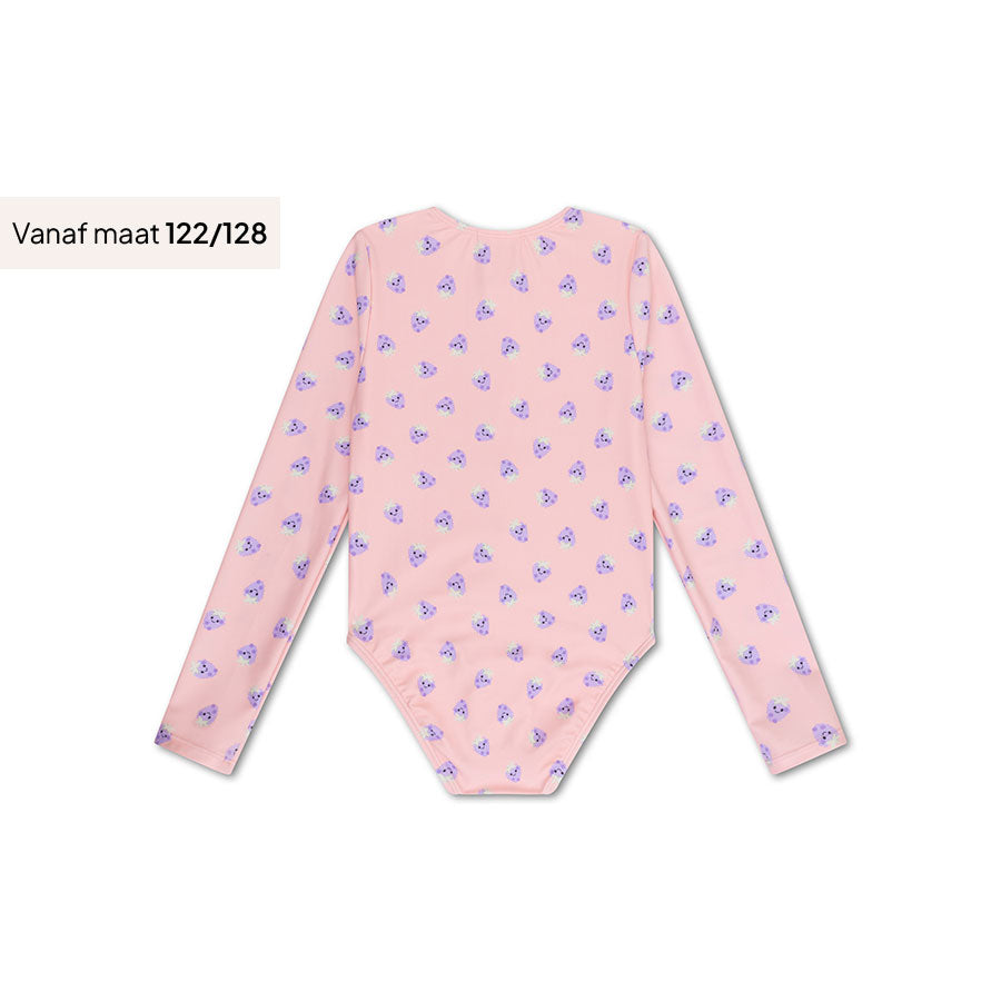 Blackberry | Costume da bagno UV per ragazze Rosa/Viola con maniche lunghe