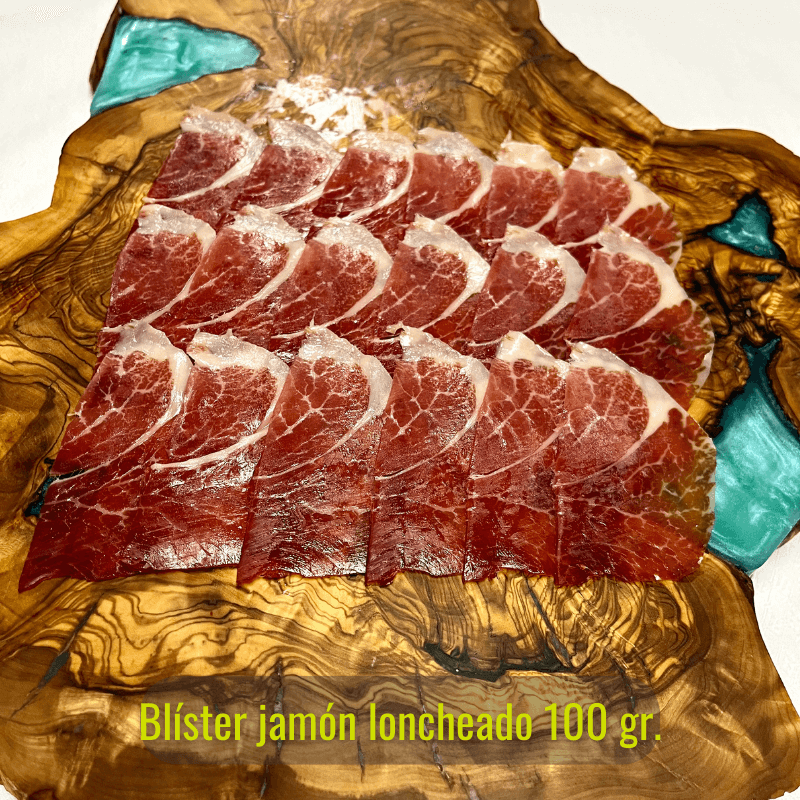 10 Blísteres de jamón en lonchas 100 g/unidad y 10 Blísteres de paleta en lonchas 100 g/unidad