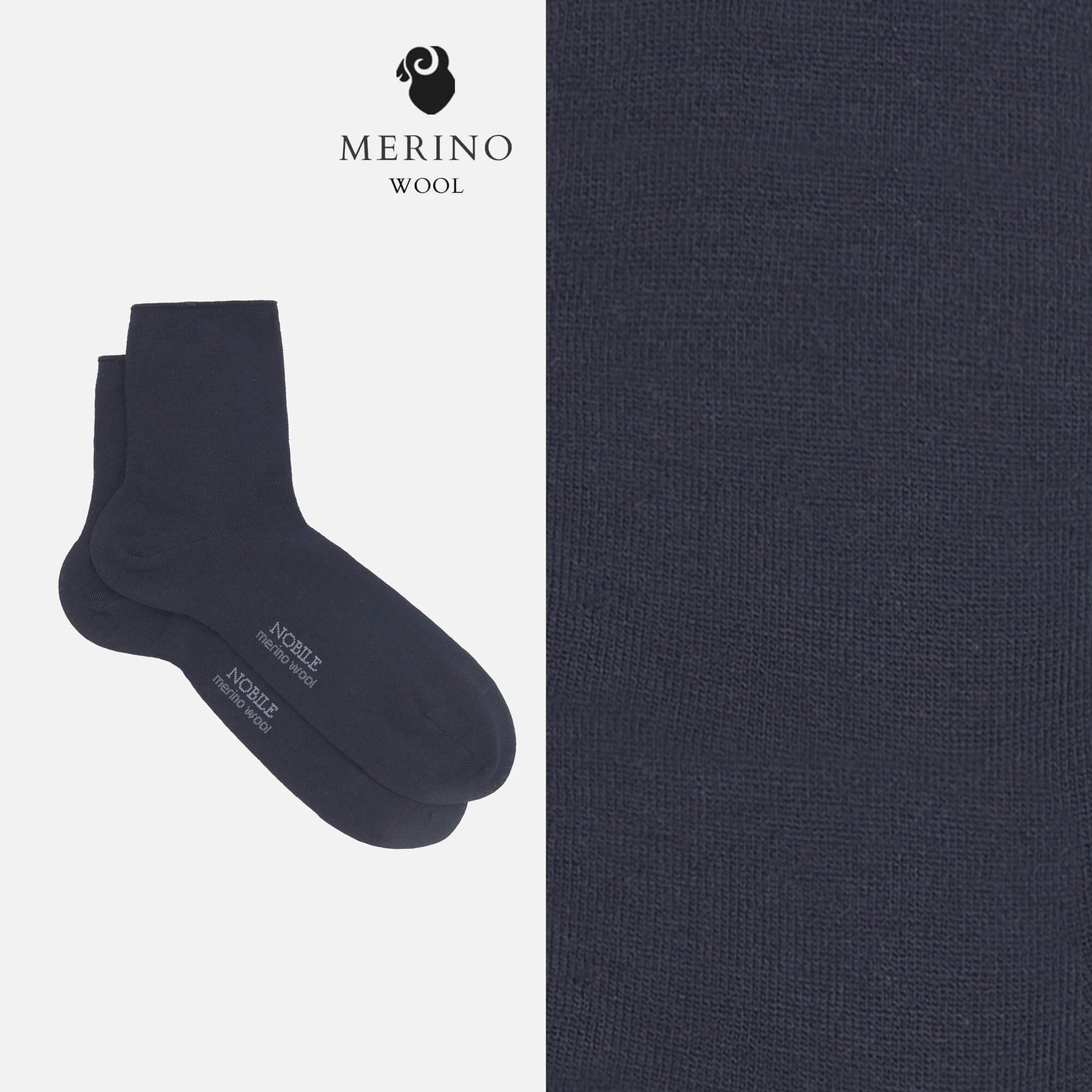 Ingrid – No-stress cuff Merino wool solid color socks