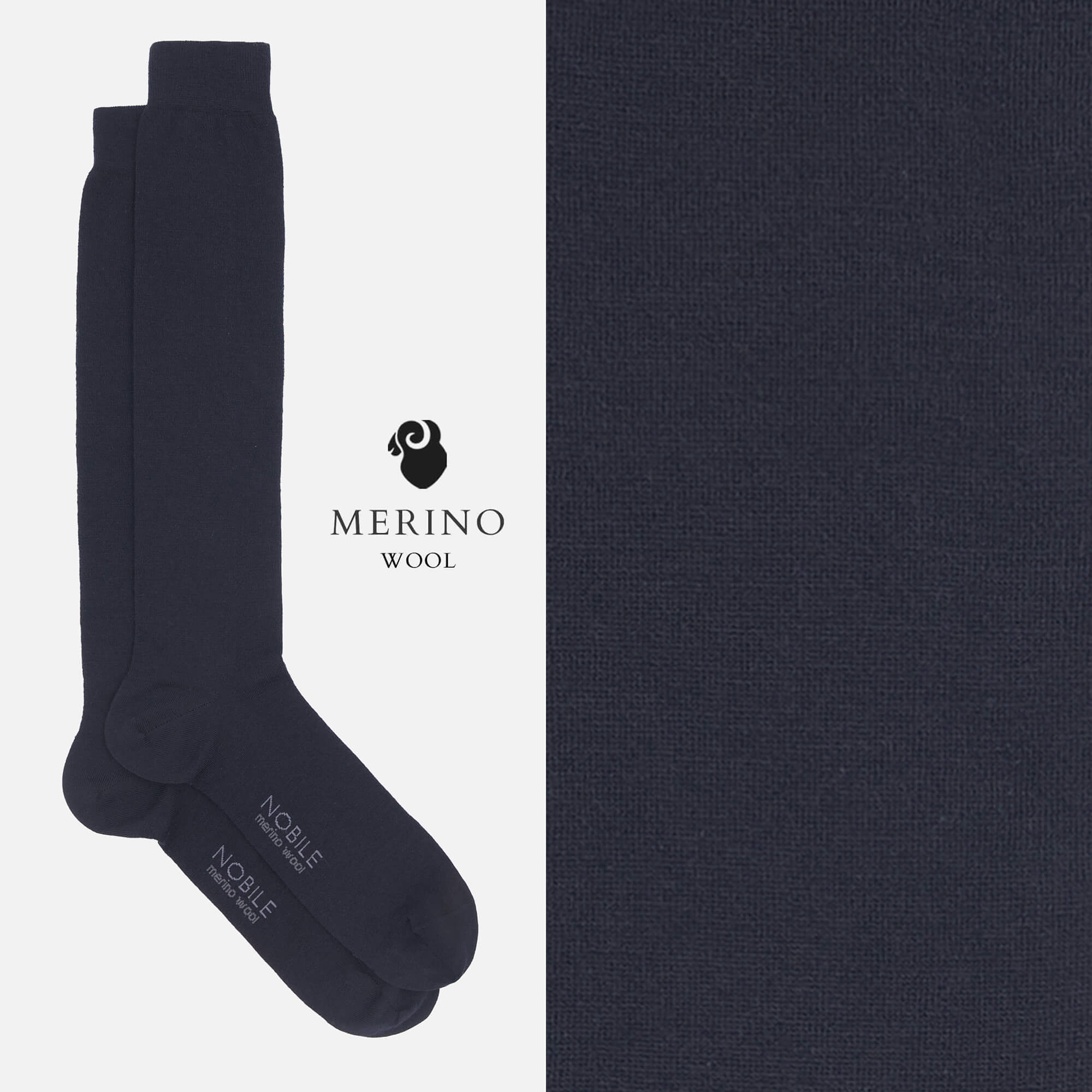 Noble Essentiel - Chaussettes Longues en Laine Mérinos de Couleur Unie