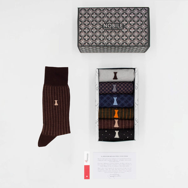 Sherlock Holmes - Box of 6 Short Socks - Mixed Pattern