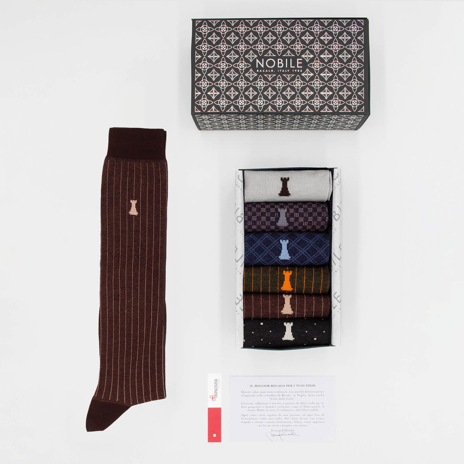 Sherlock Holmes - Doos van 6 Lange Sokken - Gemengd Patroon