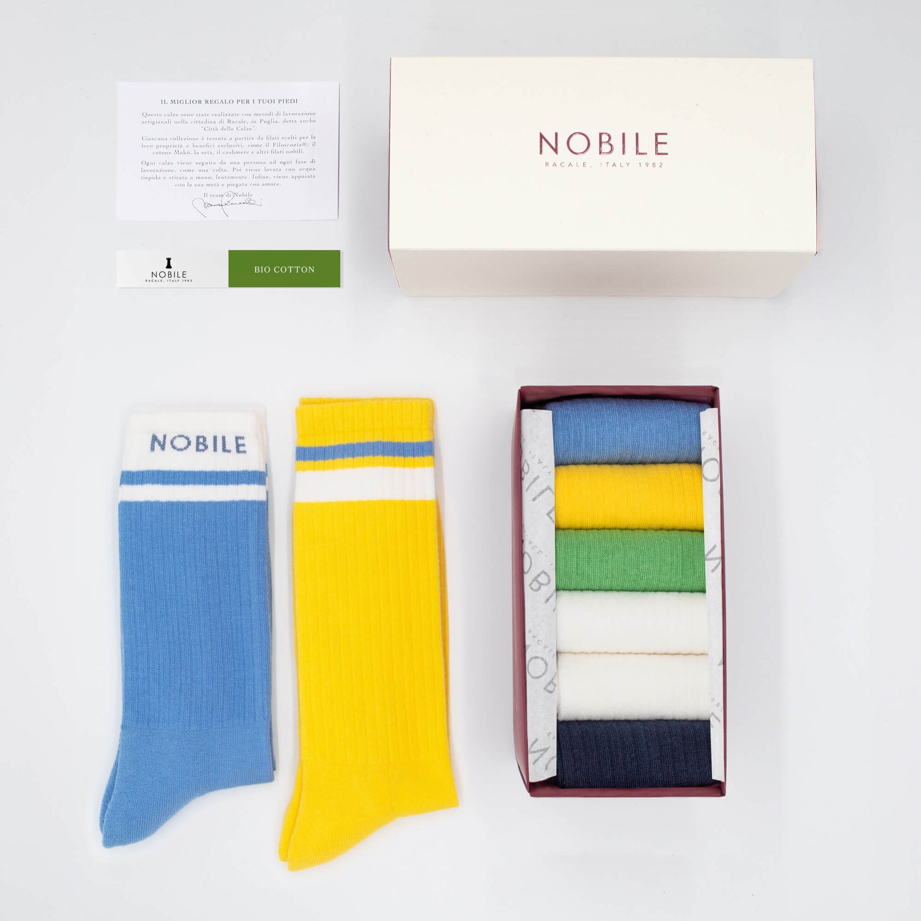 Wimbledon - Doos van 6 Gemengde Biologische Katoenen Sportsokken