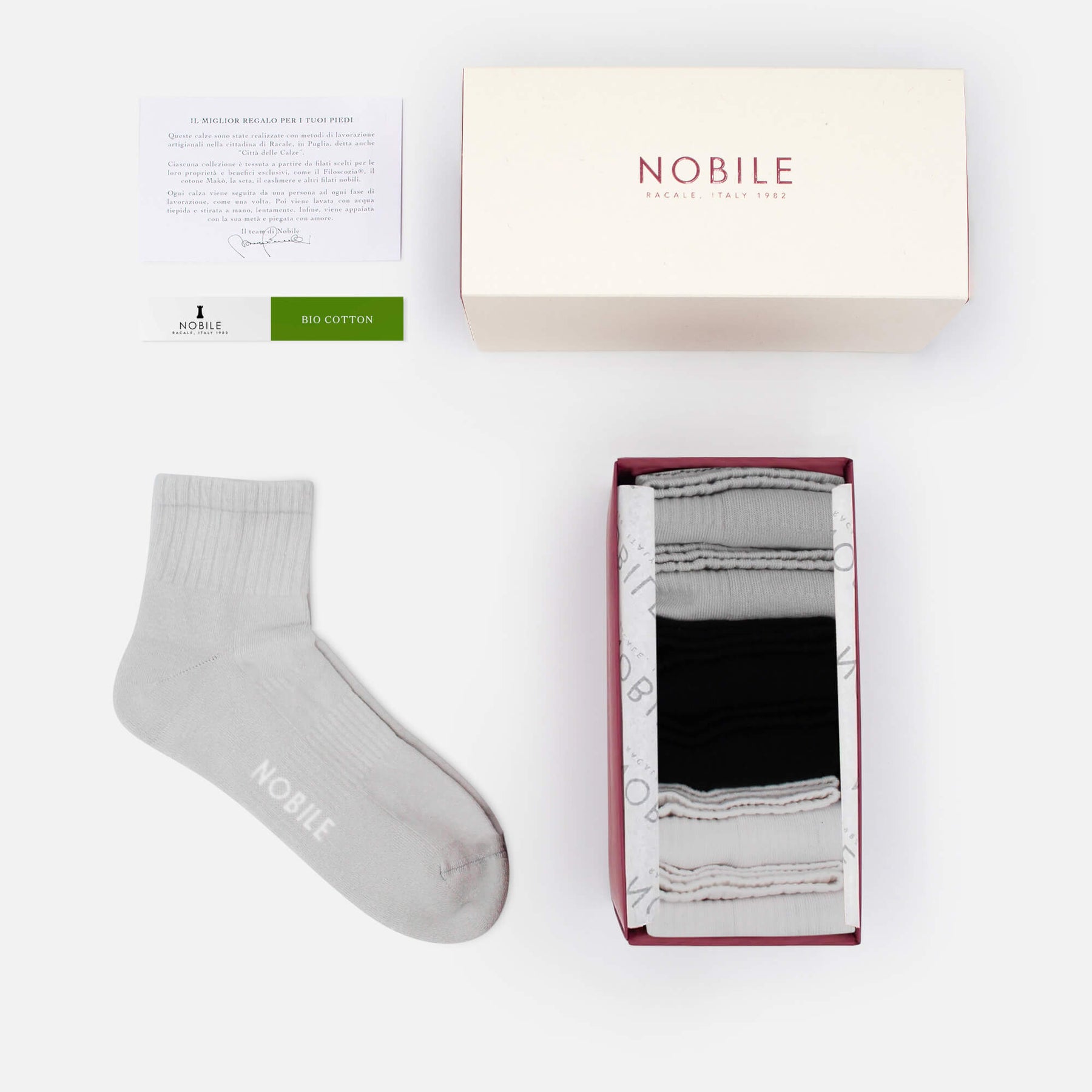 Corte Basic - Box of 6 Short Sports Socks in Organic Cotton