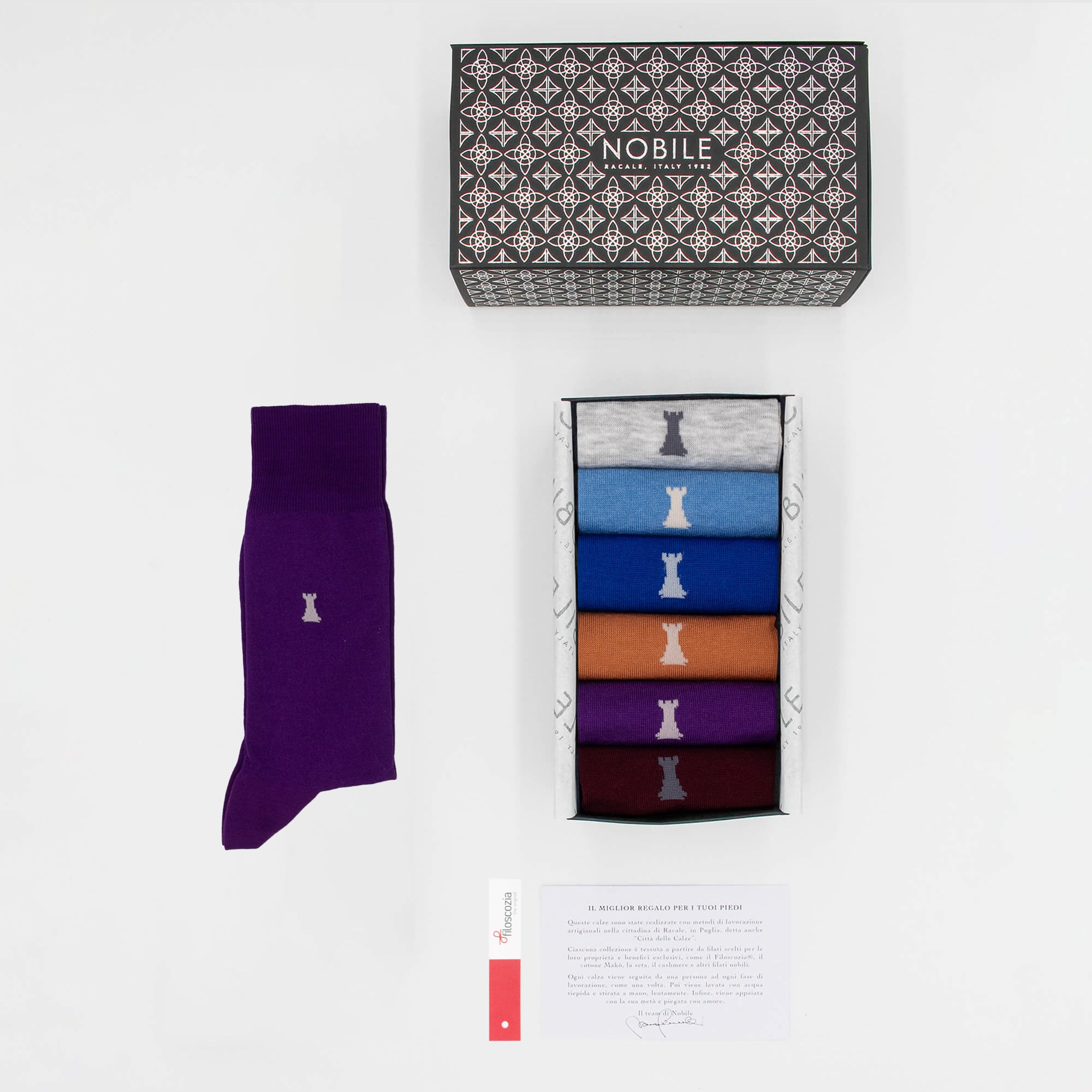 Box of Tailored Colors with 6 Short Socks - Solid Color Mixed