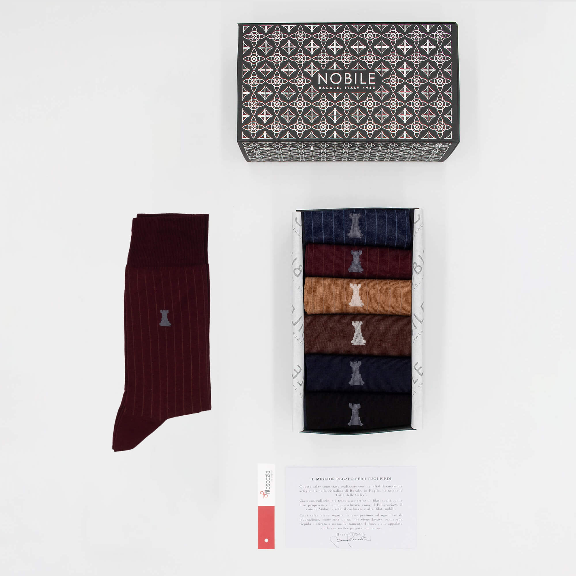 Daily Office Box of 6 Short Socks - 3x Solid Color & 3x Ribbed