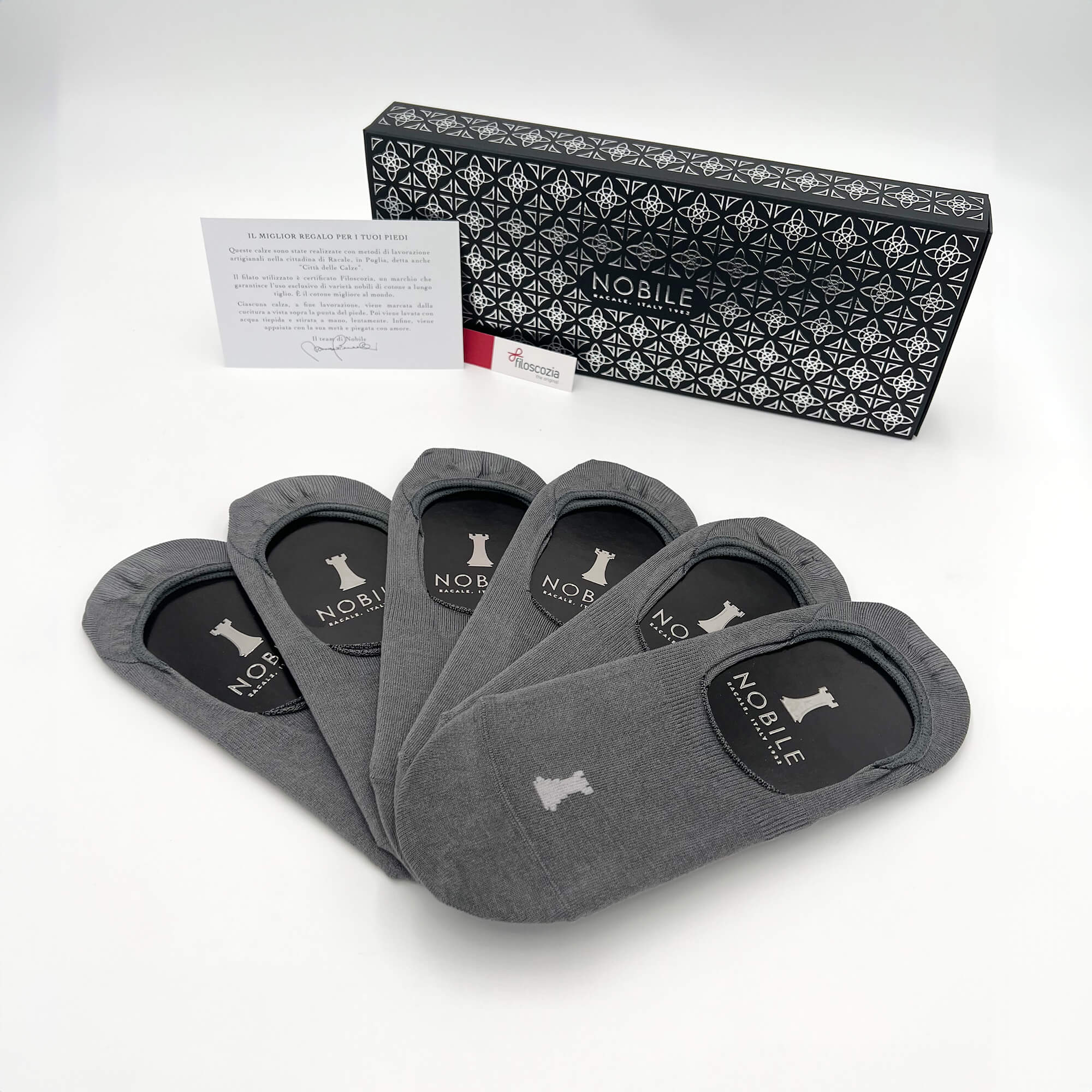 Invisible socks 6 pairs - Solid color Gray