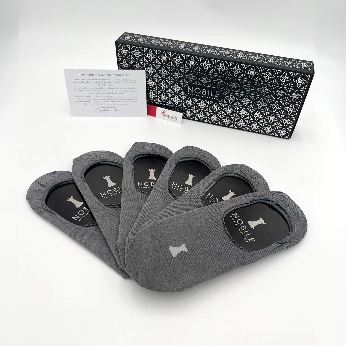 Invisible socks 6 pairs - Solid color Gray
