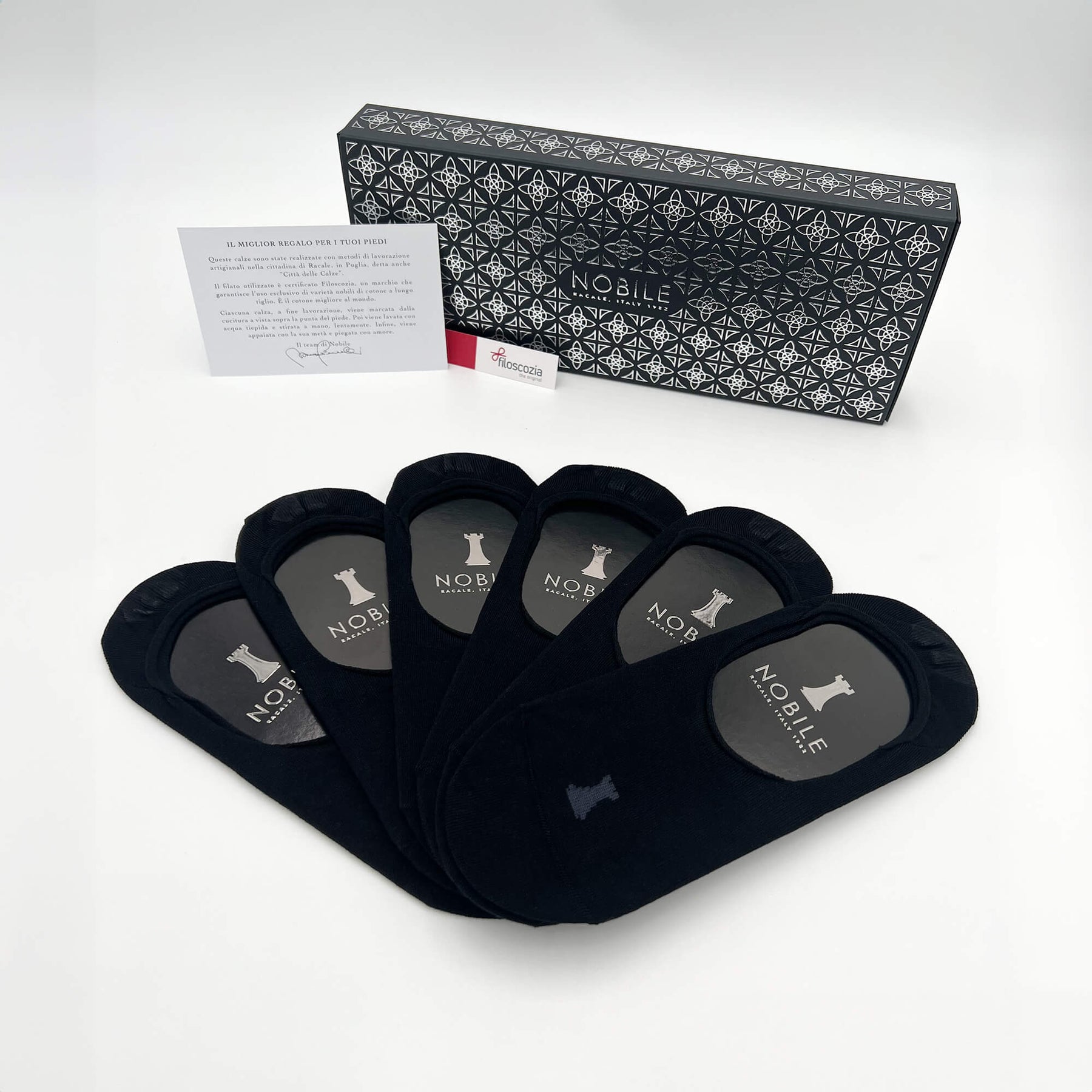 Chaussettes invisibles 6 paires - Noir uni
