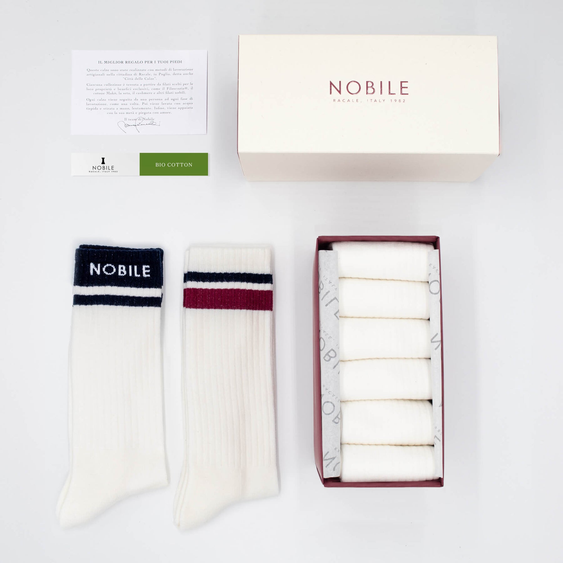 Misto Basic - Box of 6 sports socks in organic cotton