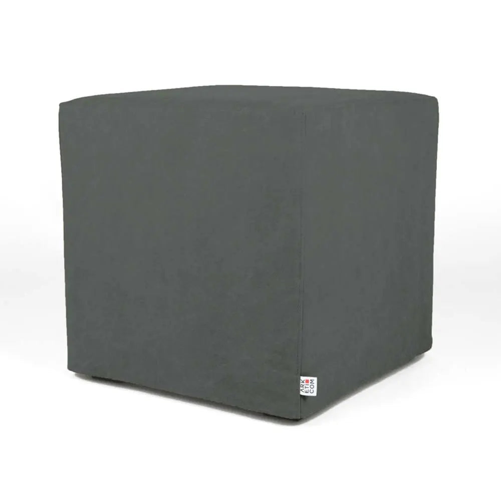 CUBE 35, Pouf Poggiapiedi Cubo in Cotone con Piedini 35x35 h 35, Grigio-Topo,  Arketicom