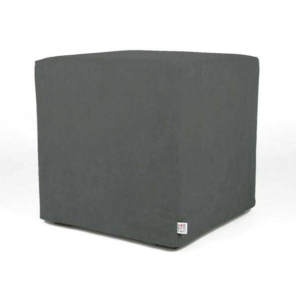 CUBE 35, Pouf Poggiapiedi Cubo in Cotone con Piedini 35x35 h 35, Grigio-Topo,  Arketicom