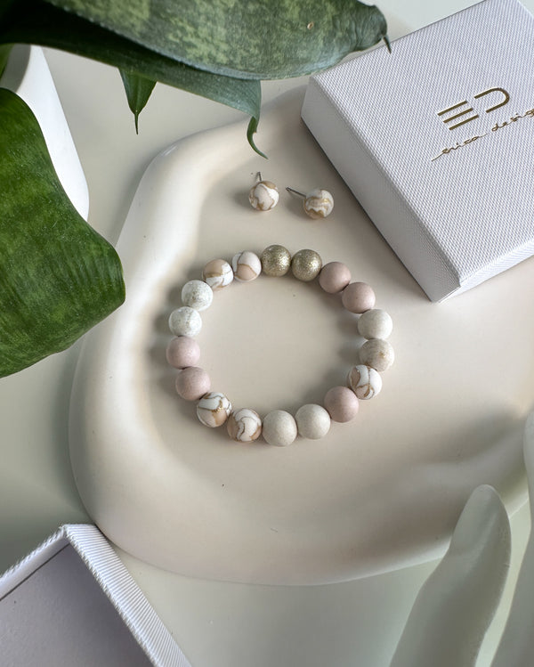 Bracelet, earrings | BULB LIMITED | champagne