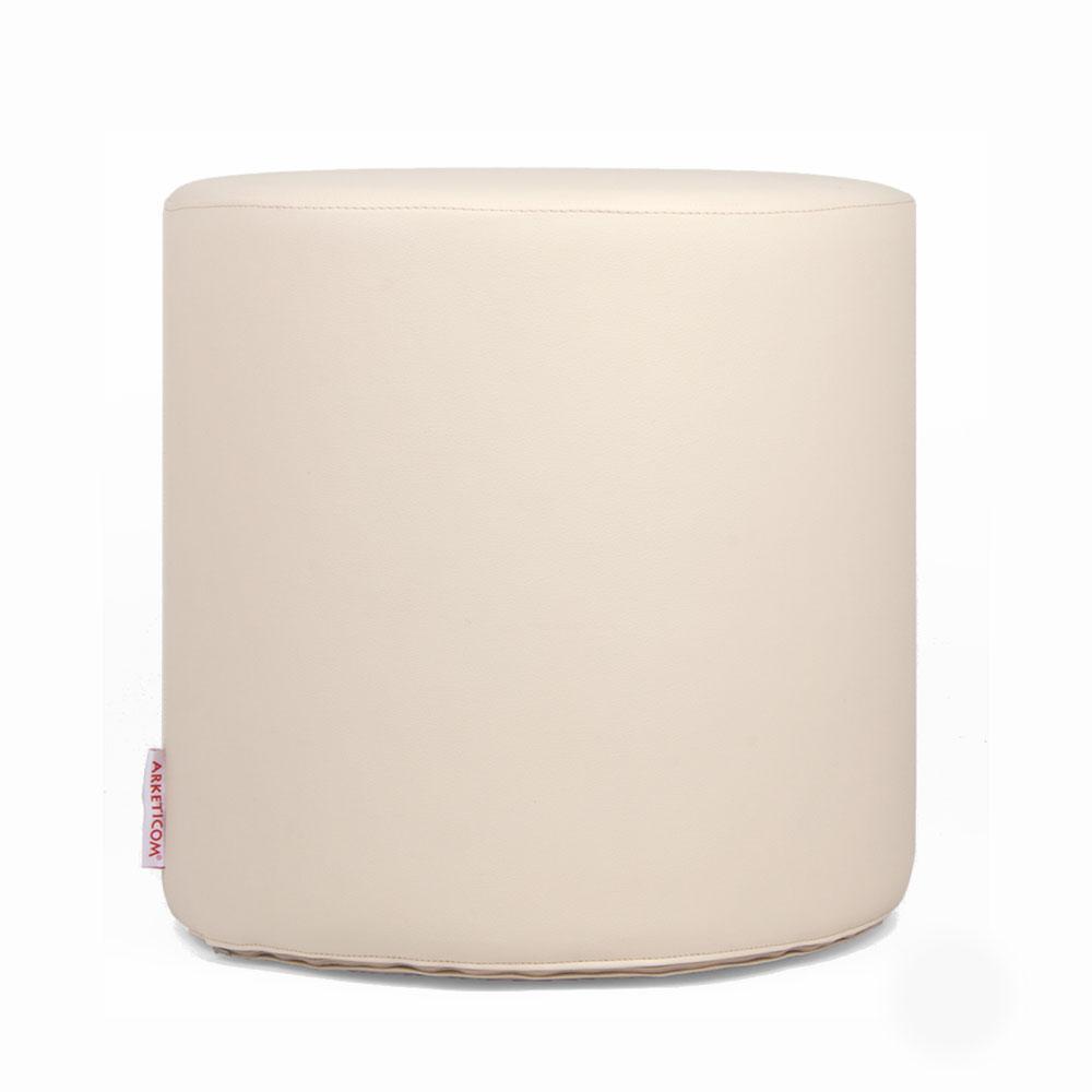 Pouf Poggiapiedi, Pouf in Ecopelle Rotondo, Pouf 35x35 cm, Chill (6076810657986)