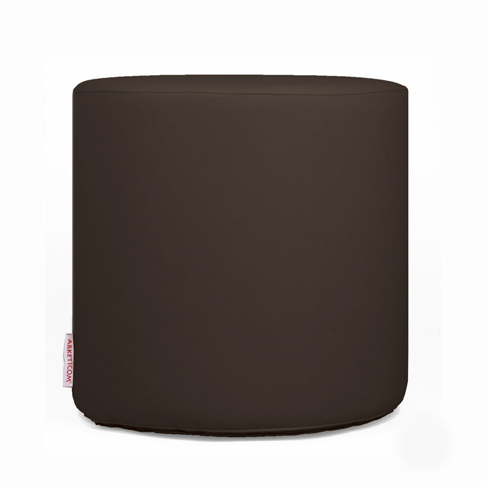 Pouf Poggiapiedi, Pouf in Ecopelle Rotondo, Pouf 35x35 cm, Chill (6076810657986)