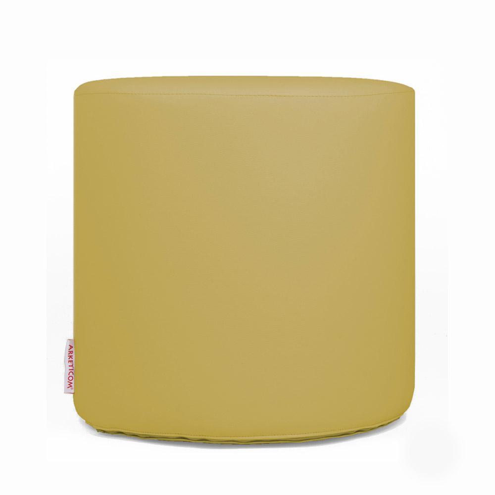 Pouff tondo ecopelle, Poggiapiedi da 35x35 cm, Chill (6076810657986)