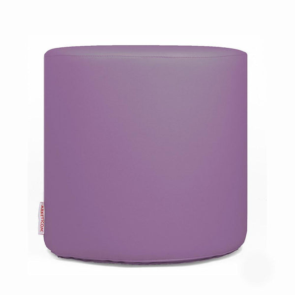 Pouf Poggiapiedi, Pouf in Ecopelle Rotondo, Pouf 35x35 cm, Chill (6076810657986)