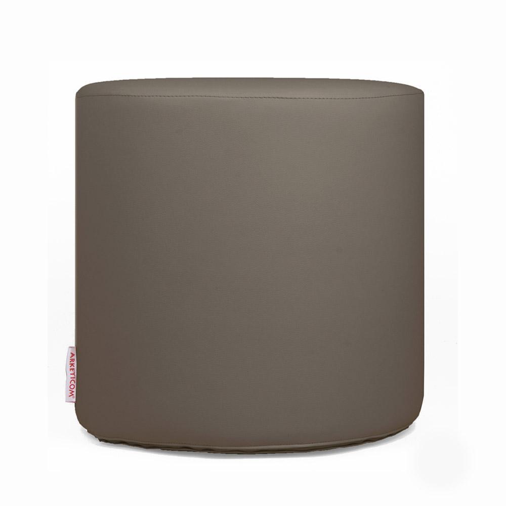 Pouf Poggiapiedi, Pouf in Ecopelle Rotondo, Pouf 35x35 cm, Chill (6076810657986)