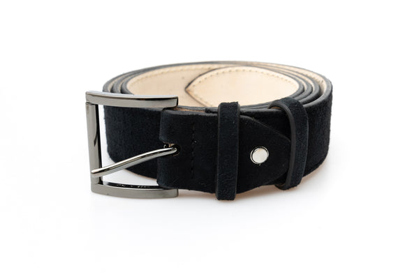 Black Suede Leather Belt