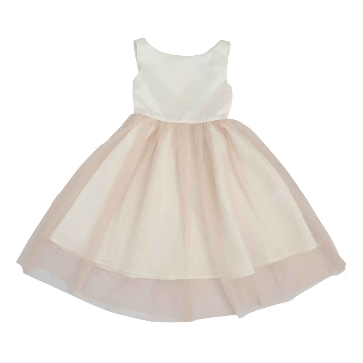 Satin Dress with Tulle Skirt