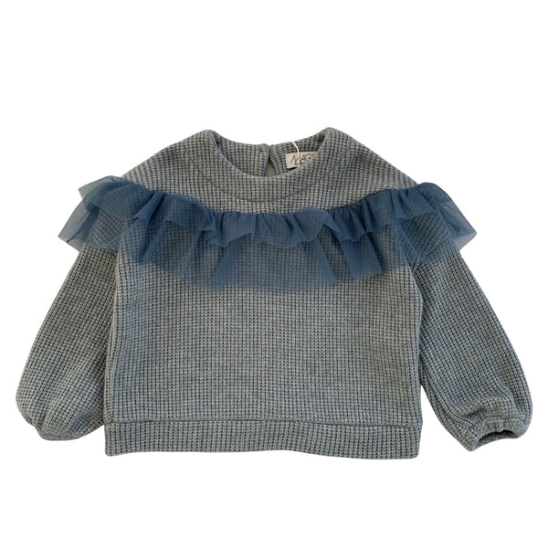 Lurex Knit with Tulle Ruffles