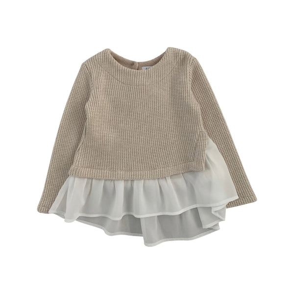 GEORGETTE DETAIL SWEATER