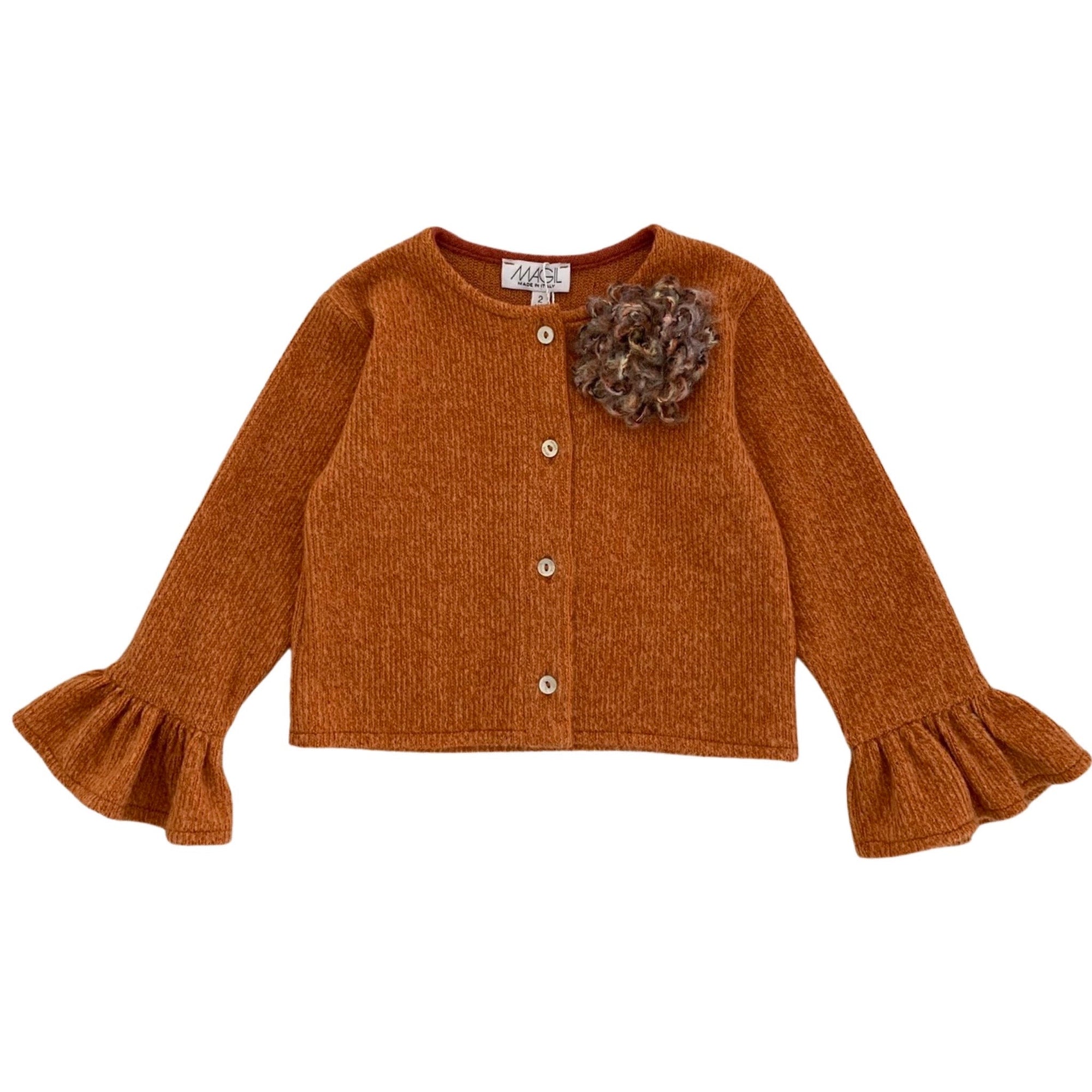 KNIT CARDIGAN WITH POM POM