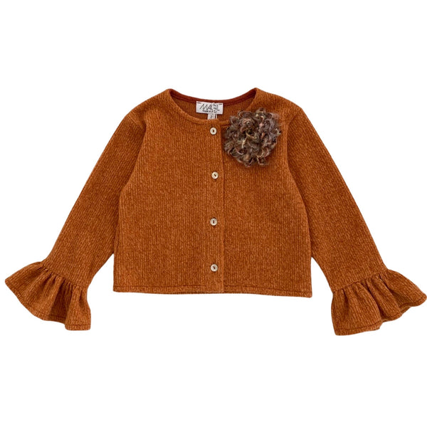 KNIT CARDIGAN WITH POM POM