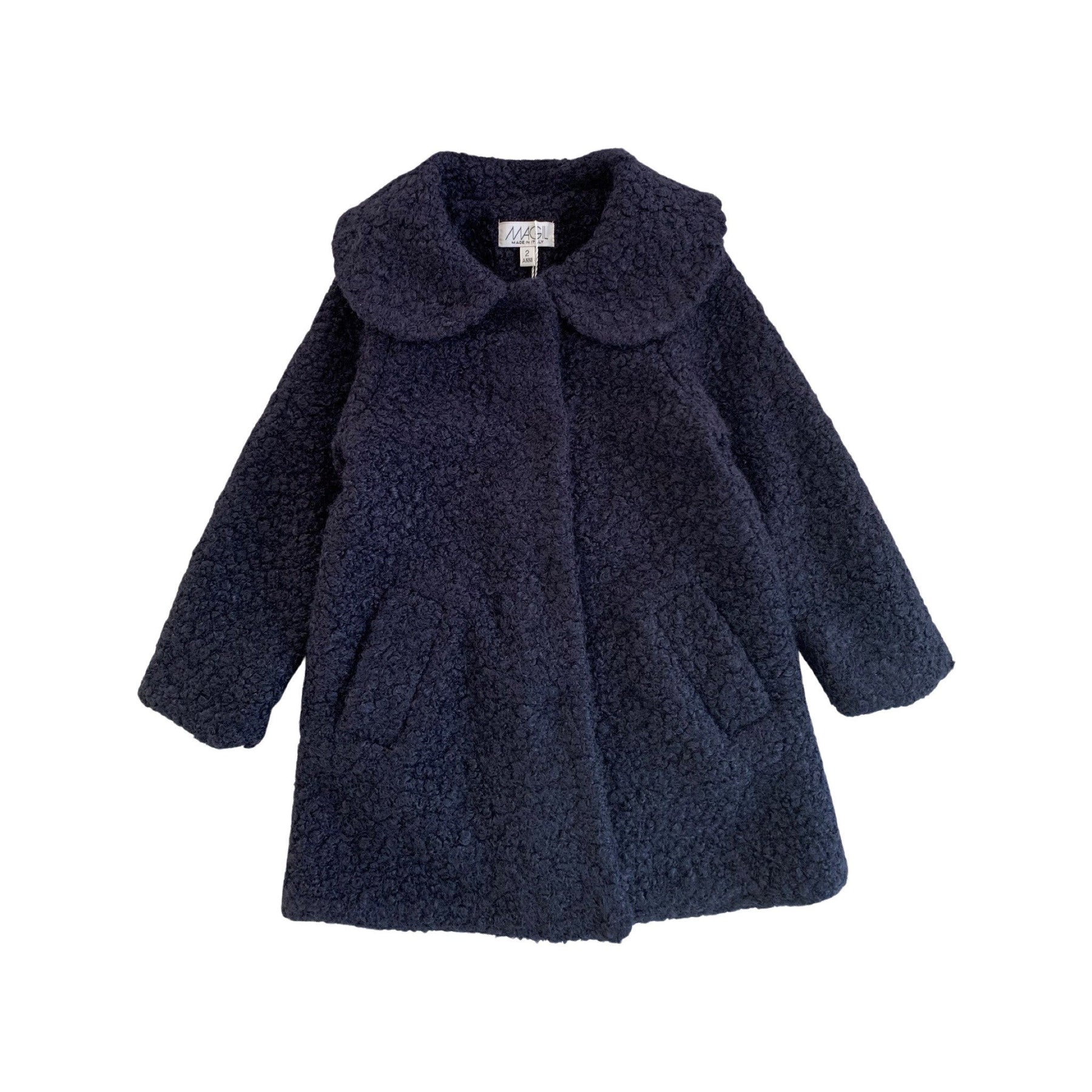 OVERSIZED BLUE BOUCLE COAT