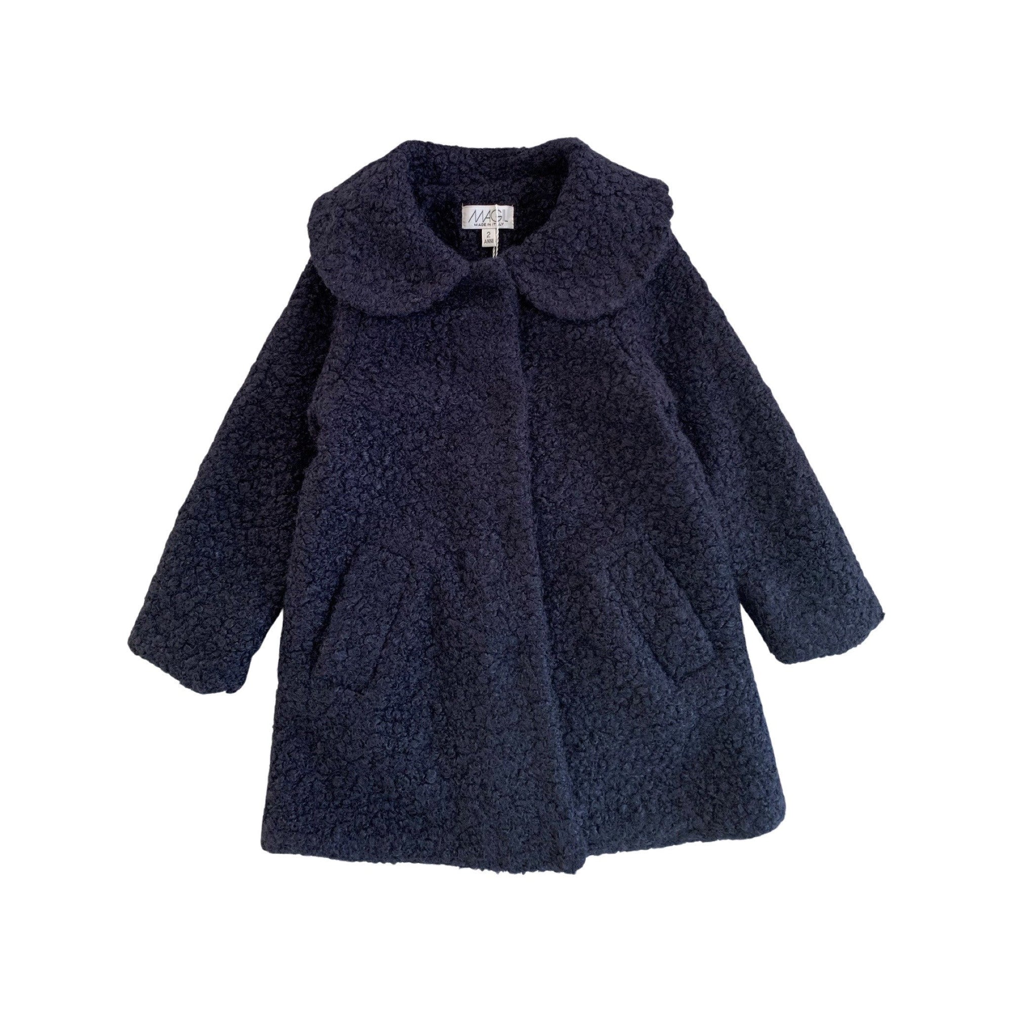 OVERSIZED BLUE BOUCLE COAT