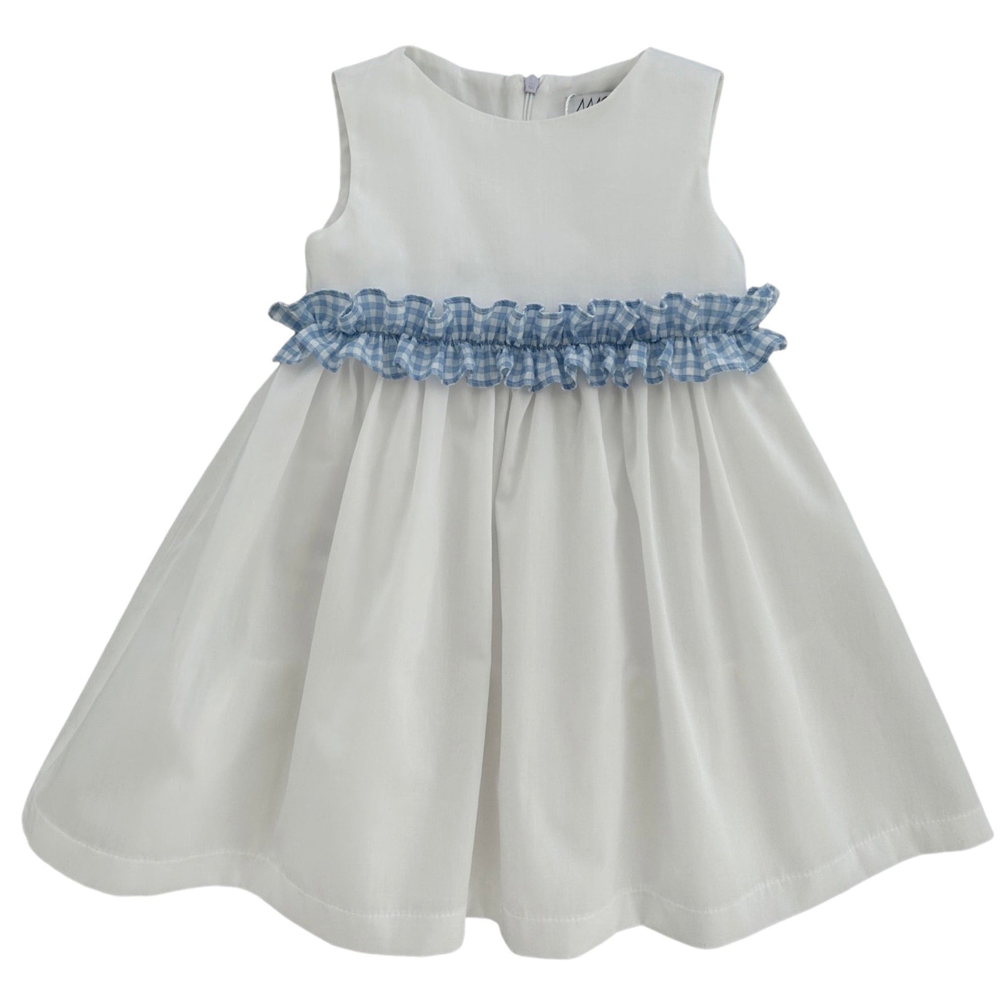 COTTON POPLIN DRESS WITH RUFFLES