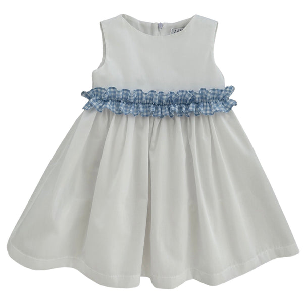 COTTON POPLIN DRESS WITH RUFFLES