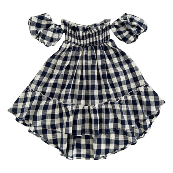 ROBE VICHY BLANCHE/BLUE