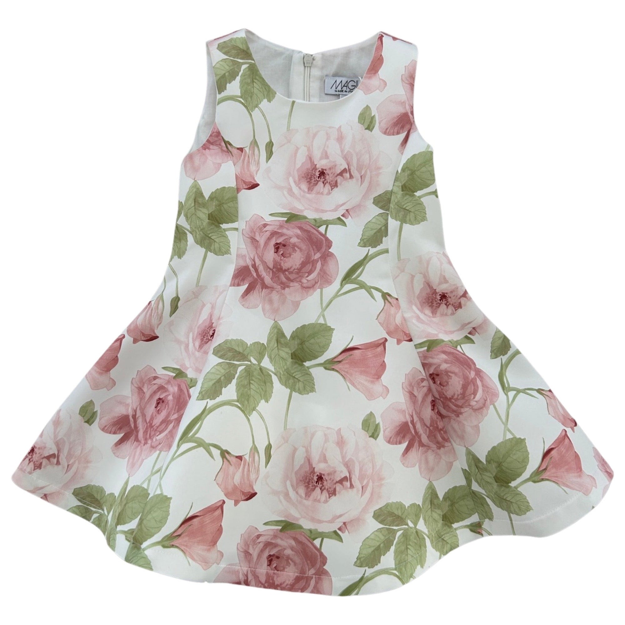 BEDRUKTE SATIJNEN JURK