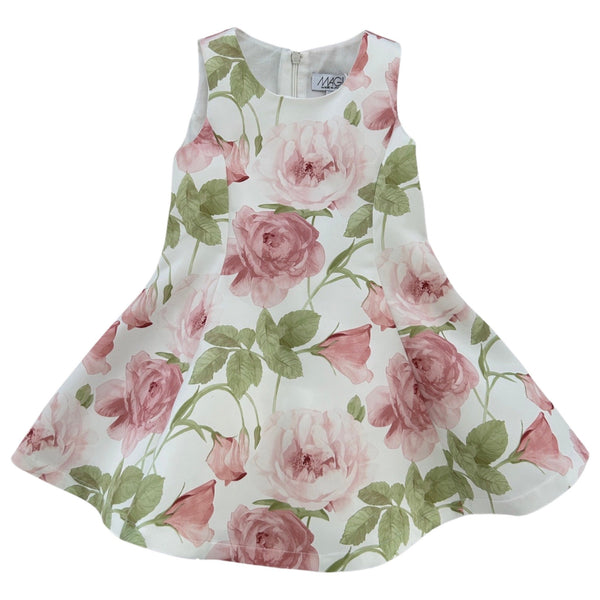 BEDRUKTE SATIJNEN JURK