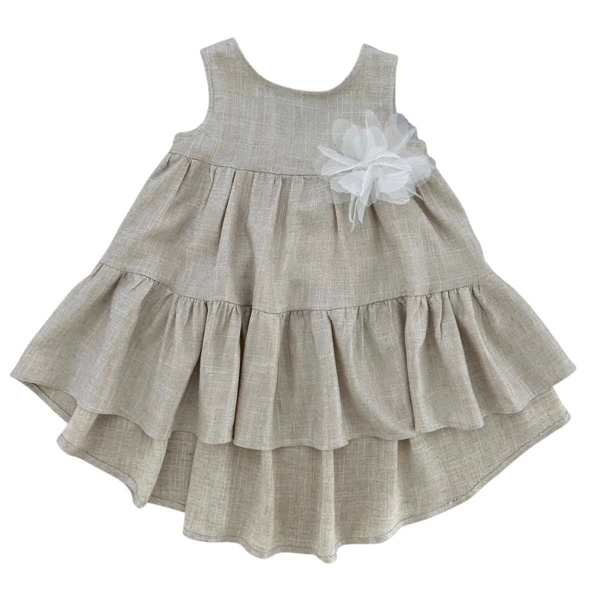 LINEN DRESS WITH BROOCH