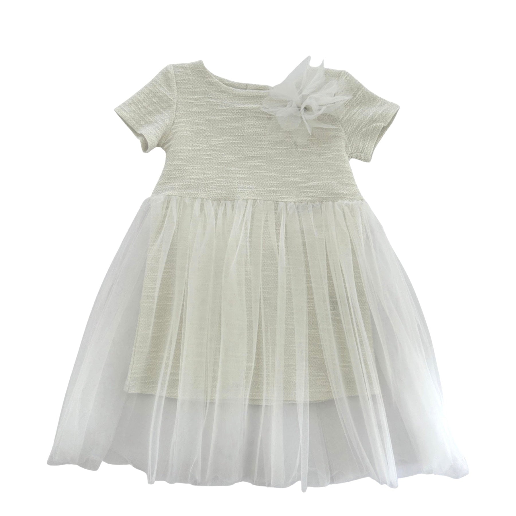 Lurex Fleece Dress with Tulle Skirt